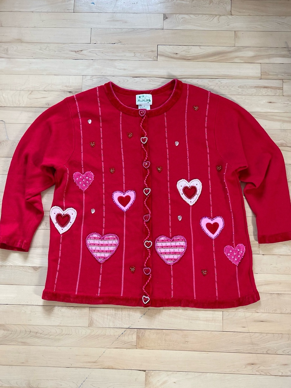 Vintage Quacker Factory Red Heart Sweater